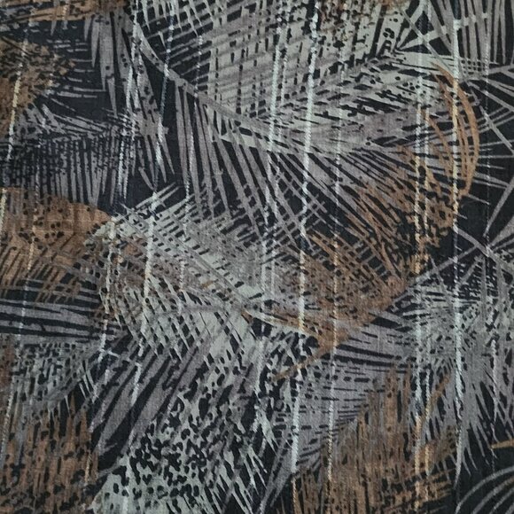 Van Heusen Shirt Mens Plus Size 4XL Brown Black Tropical Palm Leaf Dark Vacation - Picture 3 of 8